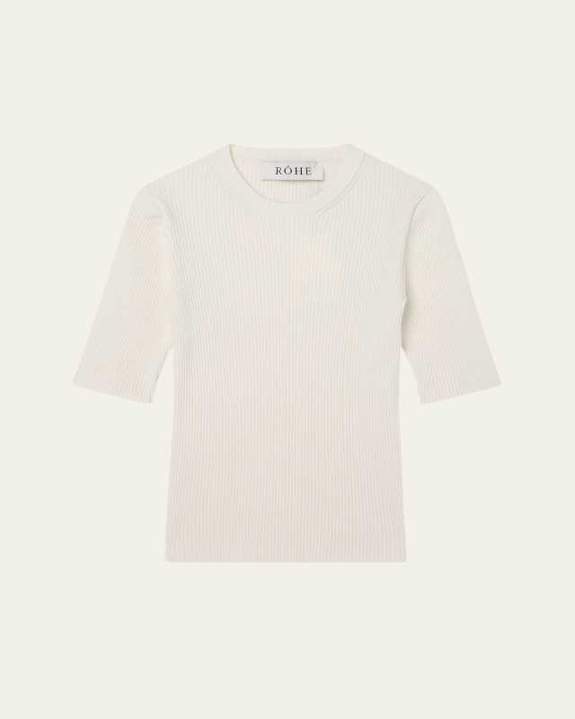 Ribbed Short-Sleeve Top